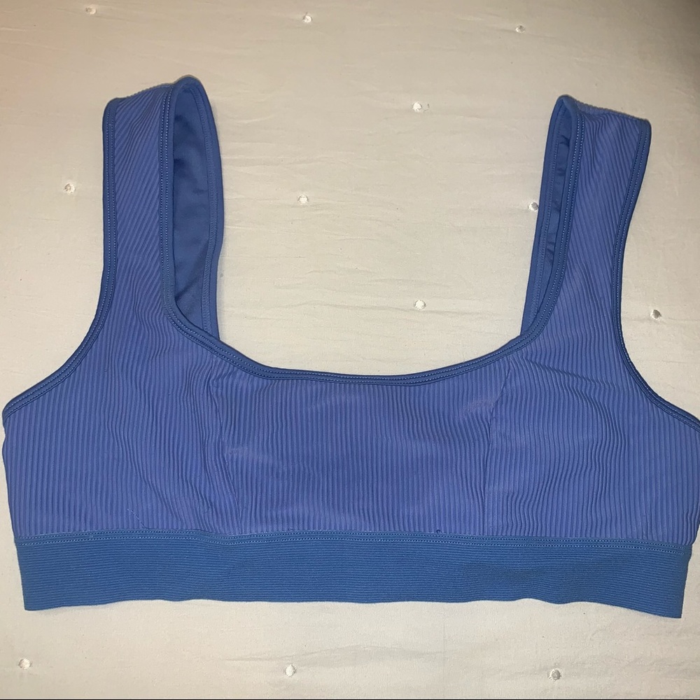 Frankie’s Bikinis ribbed blue top